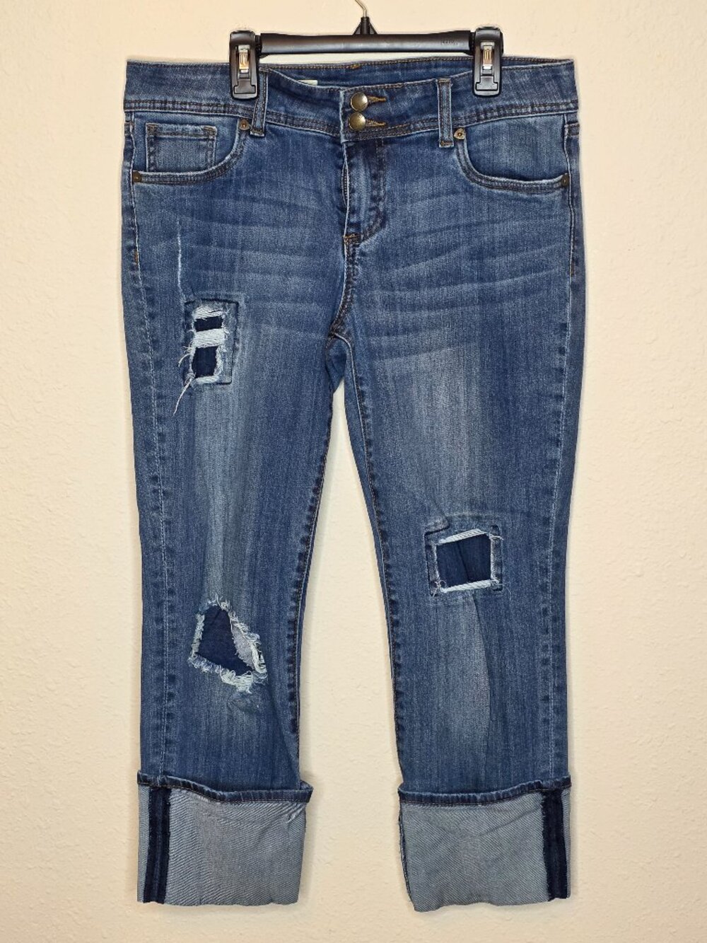KUT From The Kloth Cameron Straight Leg Cropped Distressed Women's Jeans, Size 8